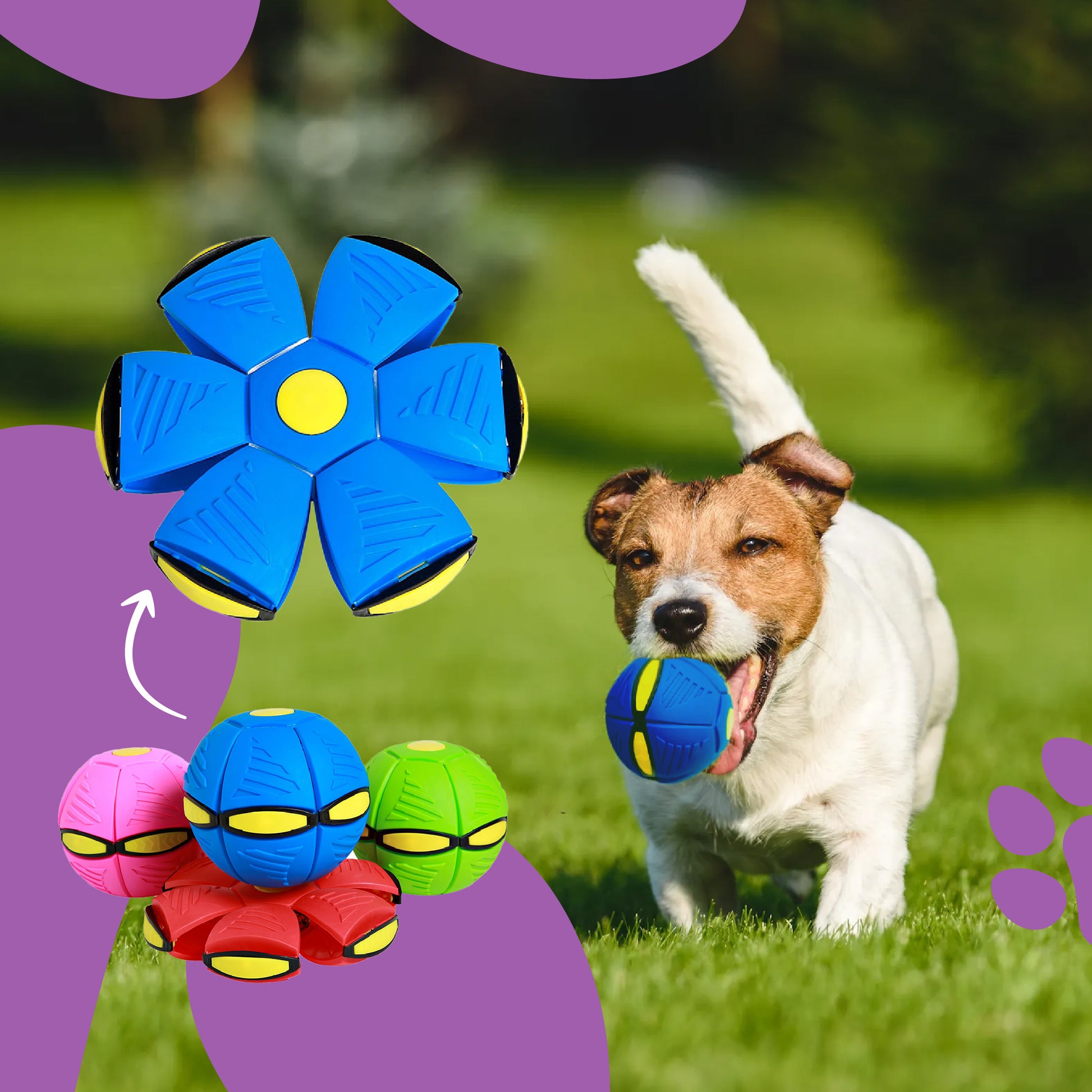 UFO Magic Ball 2in1 Multifunctional Tranining Outdoor Interactive Dog Toys  Agility Ball with Chew Ropes Play in Swimming Pool