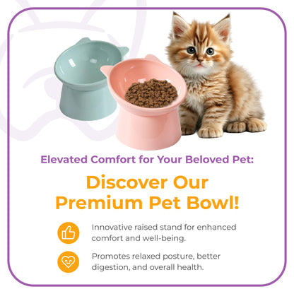 Elevated Comfort: Premium Pet Bowl with Cervical Care Stand for Dogs and Cats