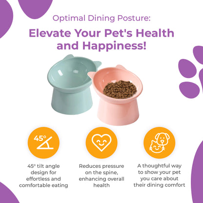 Elevated Comfort: Premium Pet Bowl with Cervical Care Stand for Dogs and Cats