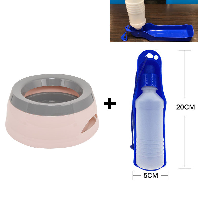 Smart Pet Bowl Slow Feeder, and Non-Slip Design, Bonus Water Bottle Feeder - No More Spills!